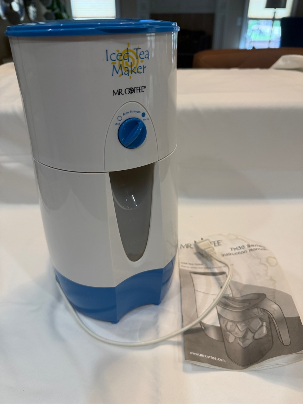 Mr. Coffee Iced Tea Maker in White & Blue